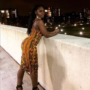 African Kente drawstring dress